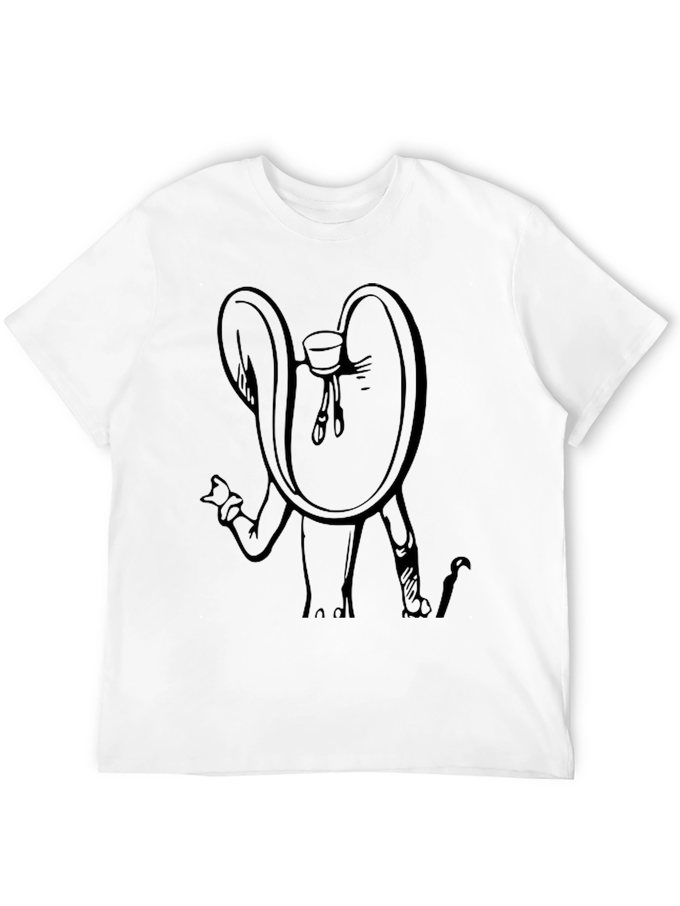 Surreal Clock Graphic Tee - Unique Black T-Shirt