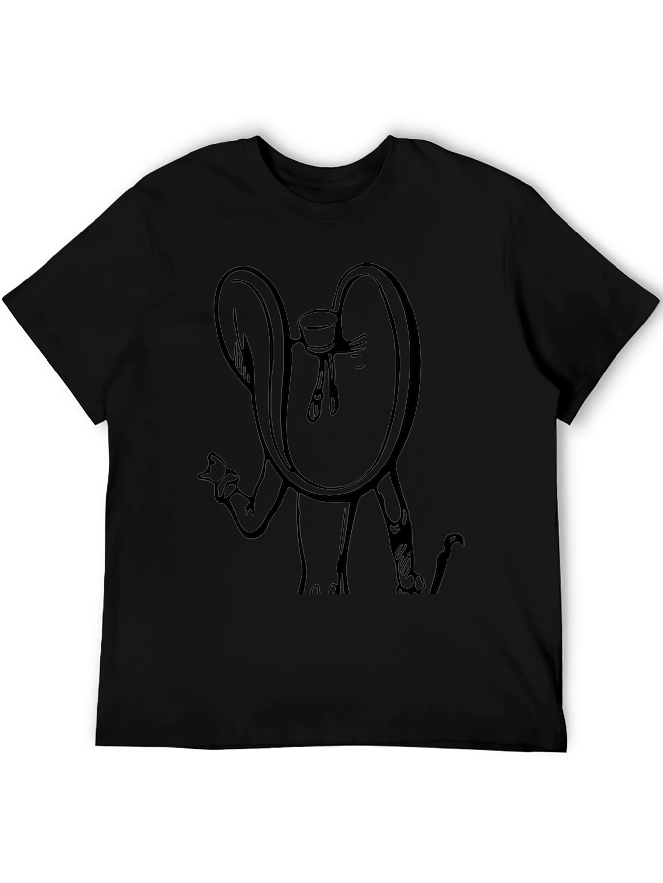 Surreal Clock Graphic Tee - Unique Black T-Shirt