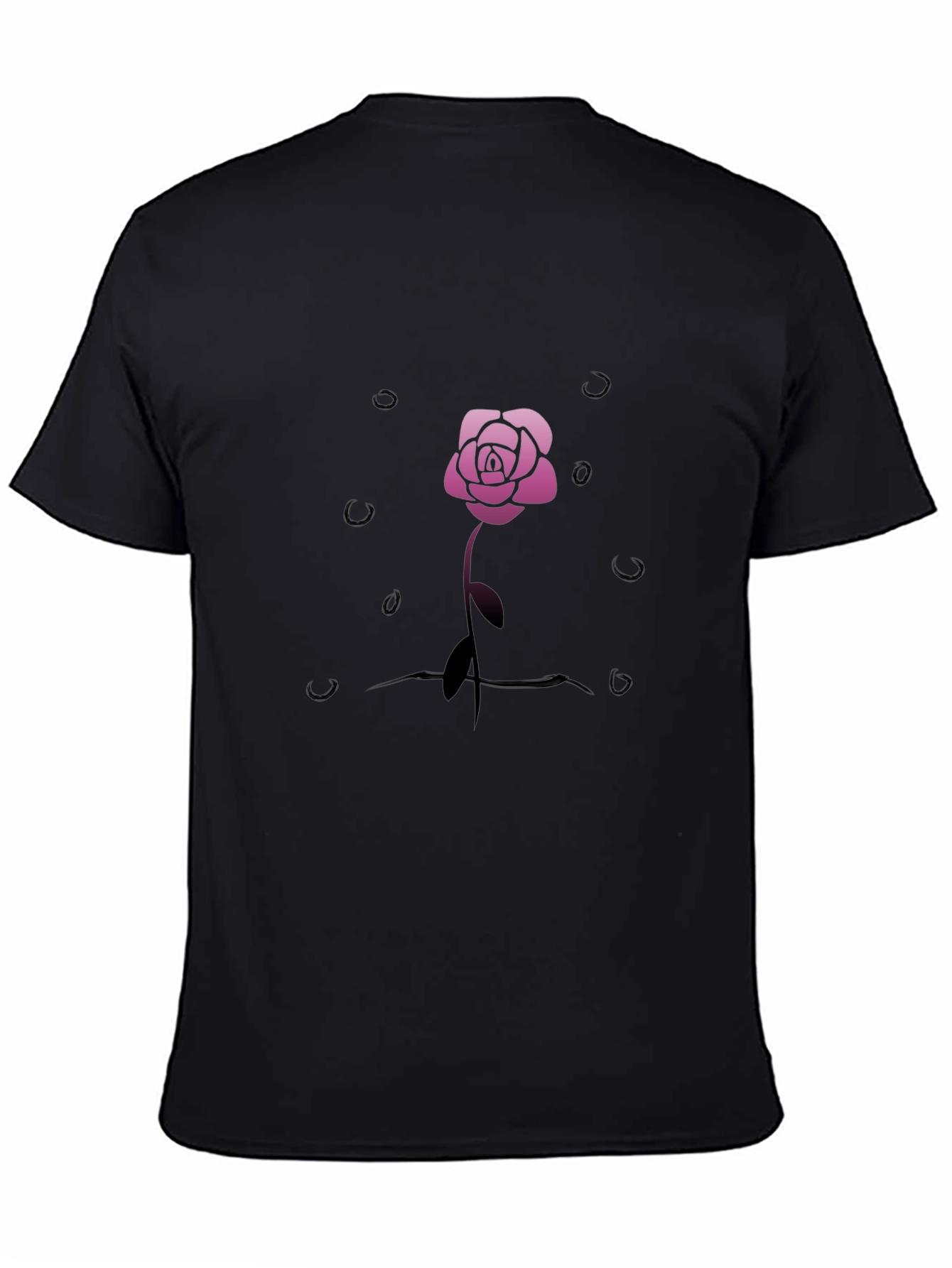 Rose Graphic Black T-Shirt