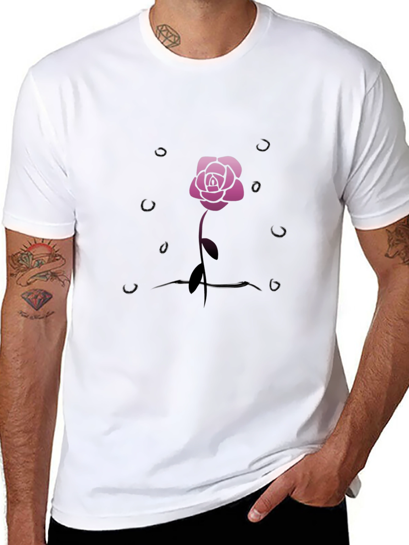 Rose Graphic Black T-Shirt