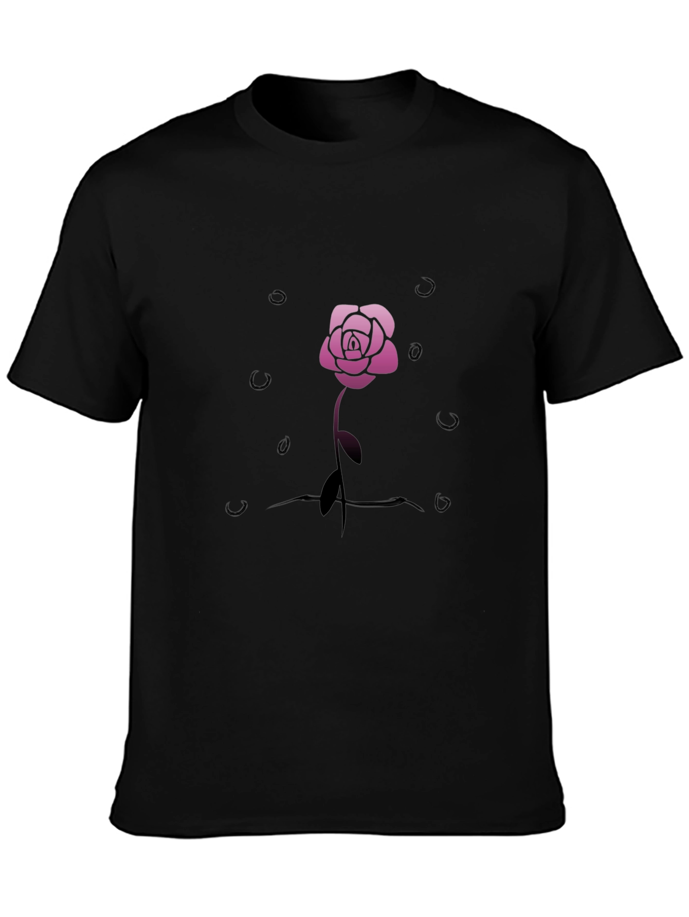Rose Graphic Black T-Shirt