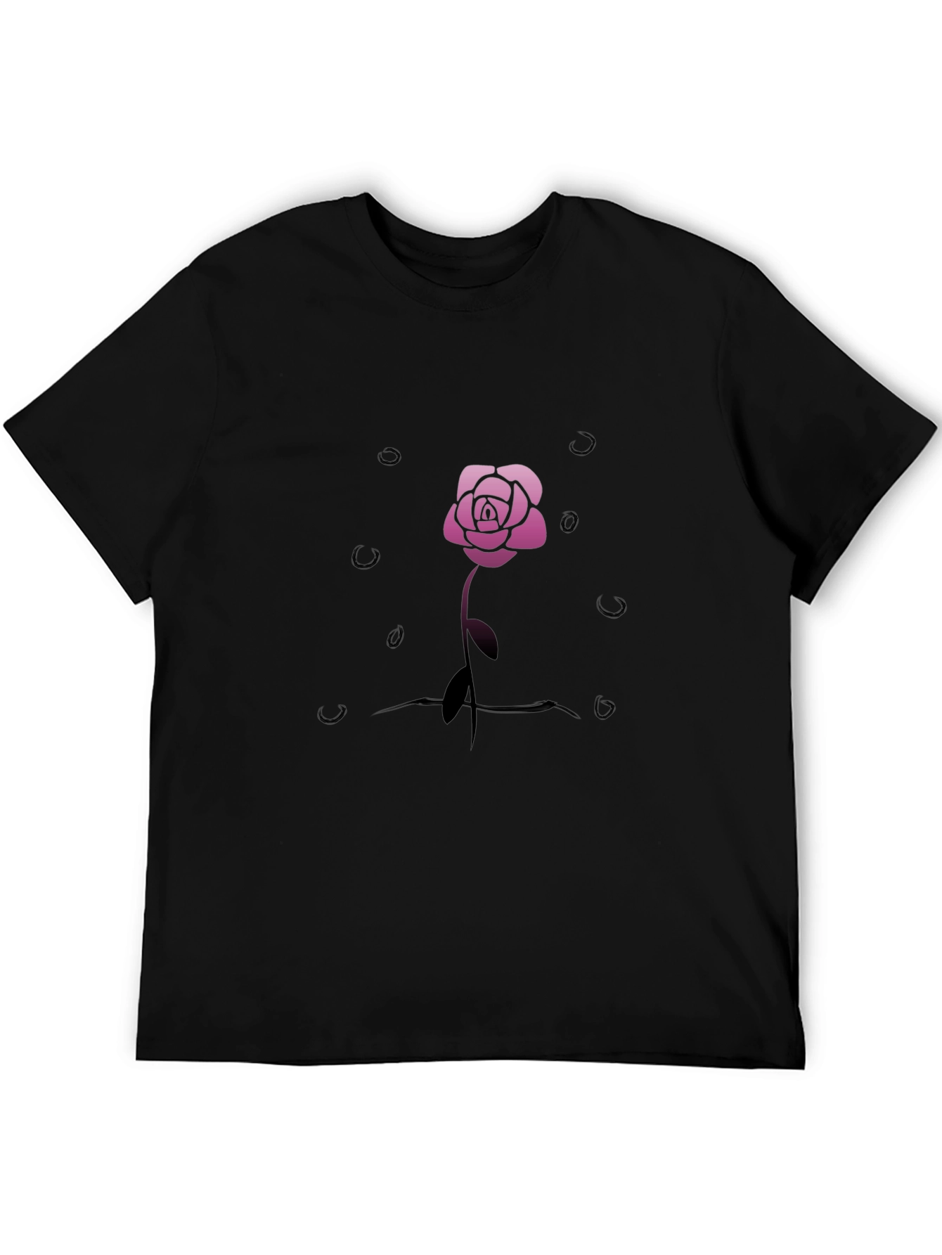Rose Graphic Black T-Shirt