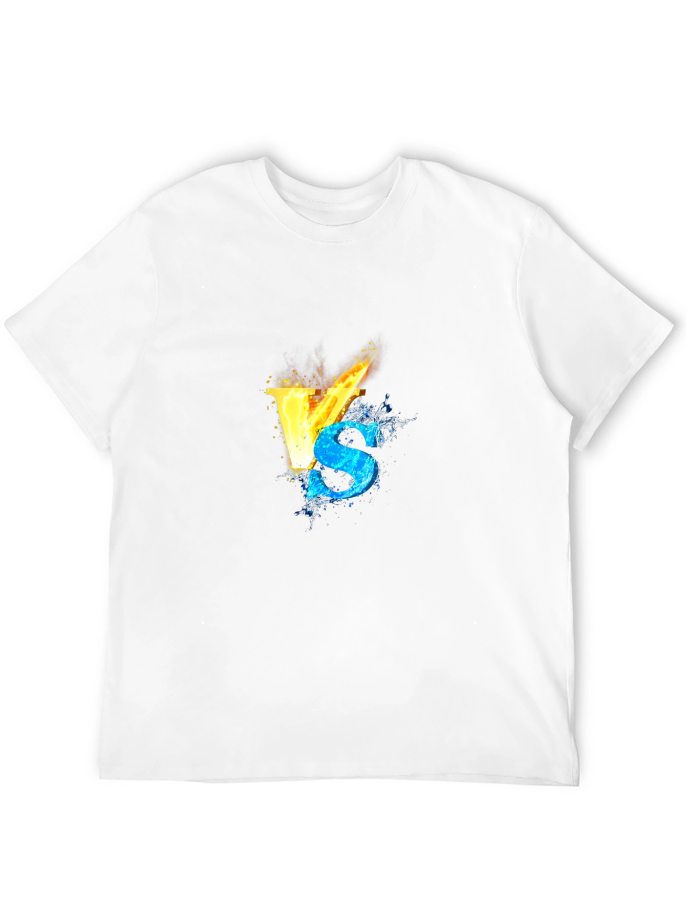 Fire VS Water Graphic Black T-Shirt