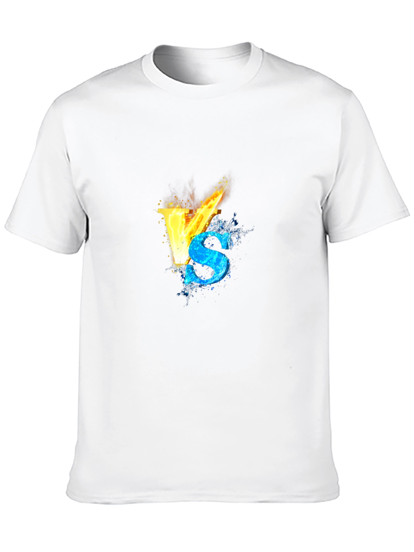 Fire VS Water Graphic Black T-Shirt