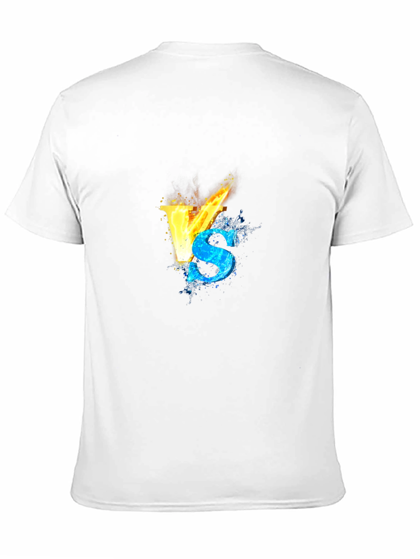 Fire VS Water Graphic Black T-Shirt