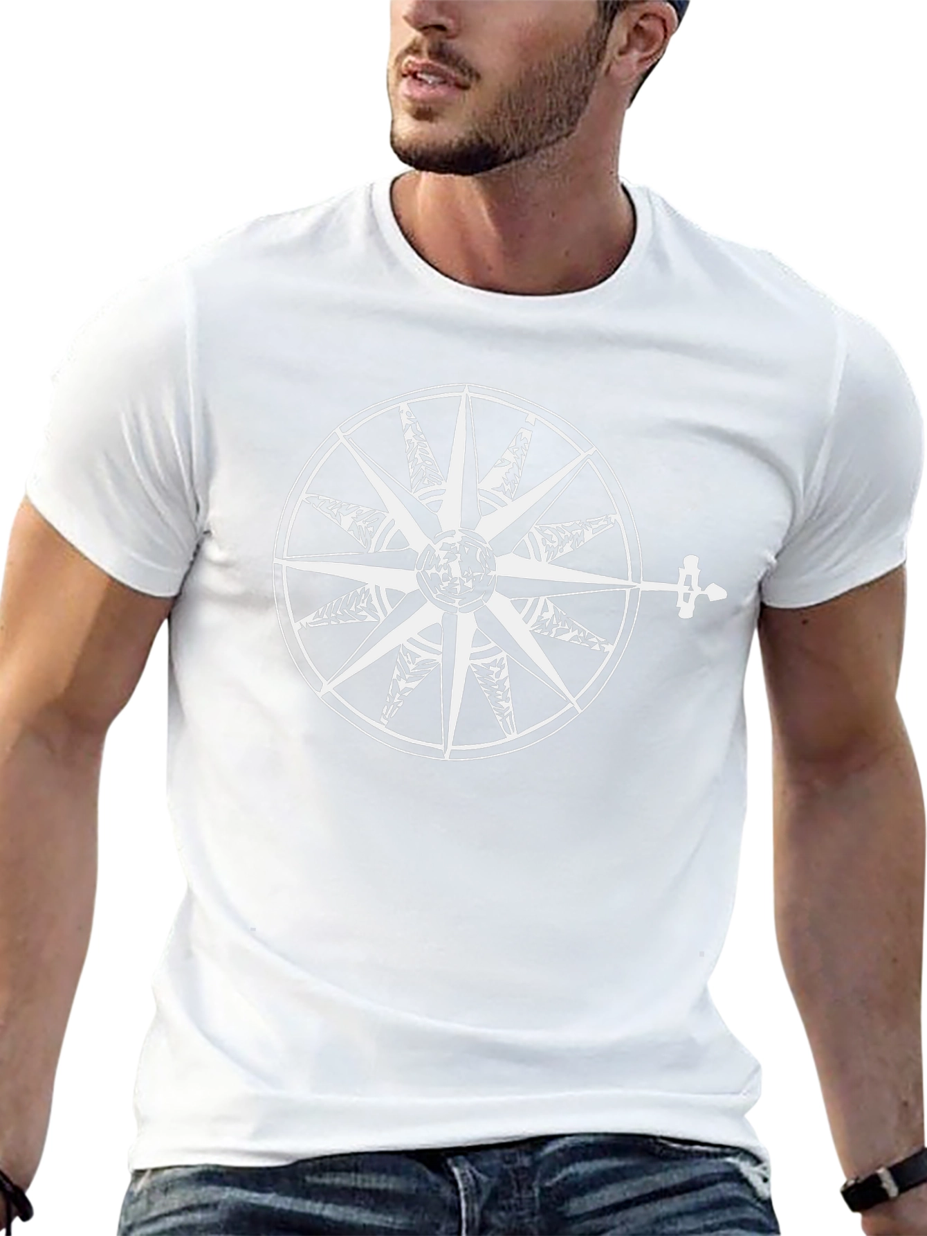 Nautical Compass Graphic Black Tee