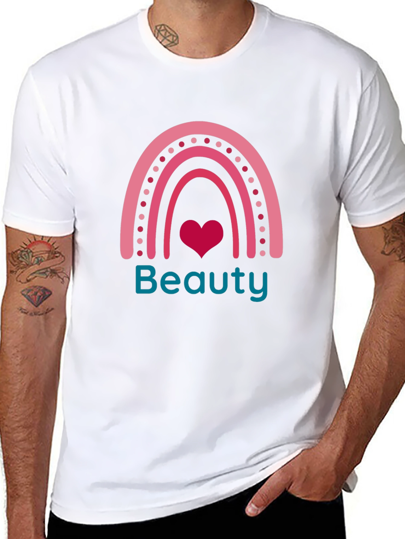 Beauty Rainbow Heart T-Shirt - Stylish & Trendy