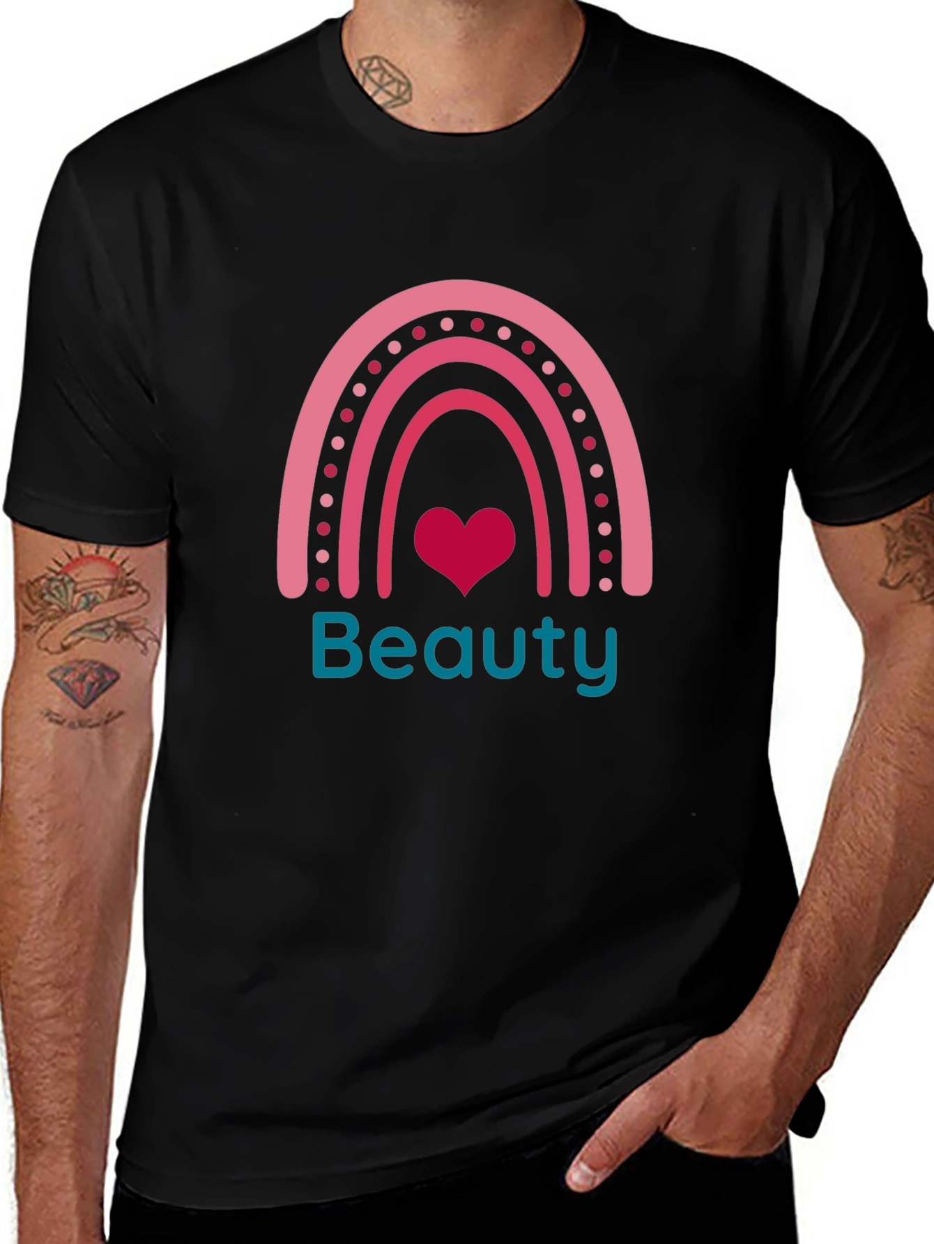 Beauty Rainbow Heart T-Shirt - Stylish & Trendy