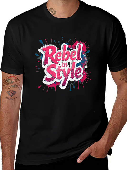 Rebel in Style Graphic Tee - Black Crew Neck T-Shirt