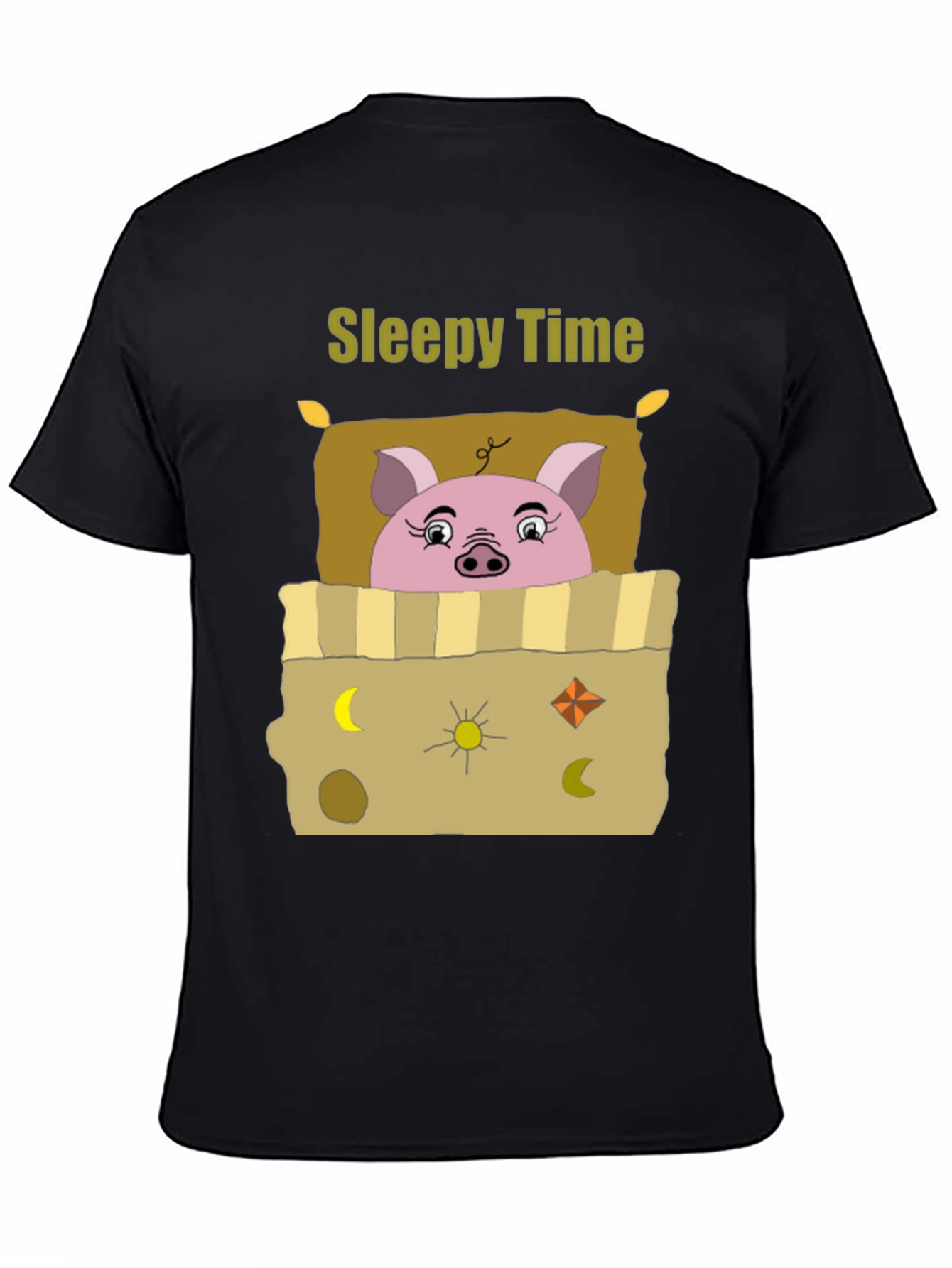 Sleepy Time Pig T-Shirt - Cartoon Piggy Design