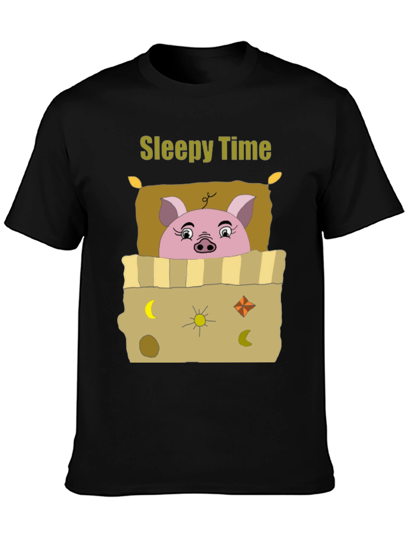Sleepy Time Pig T-Shirt - Cartoon Piggy Design