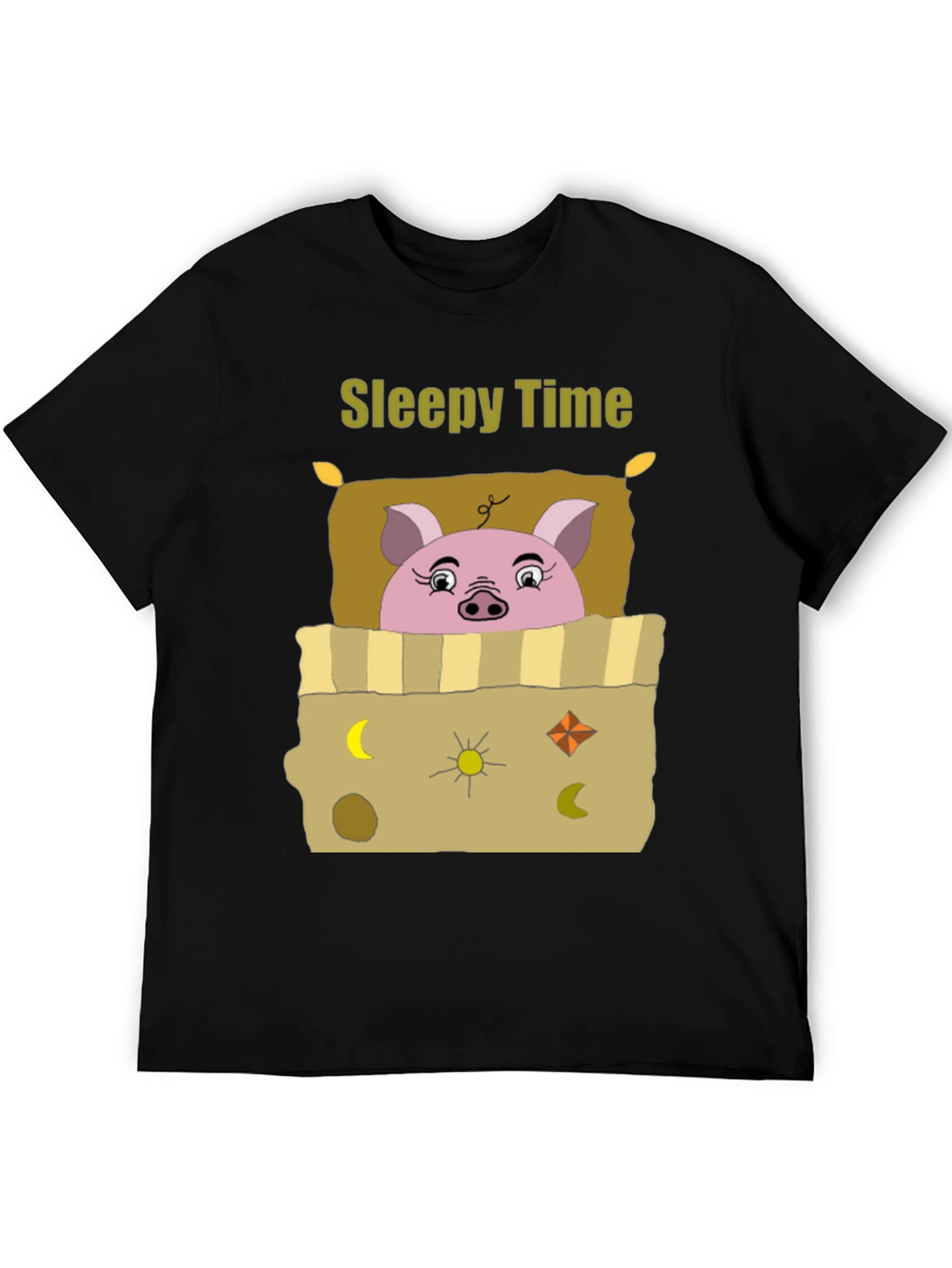 Sleepy Time Pig T-Shirt - Cartoon Piggy Design