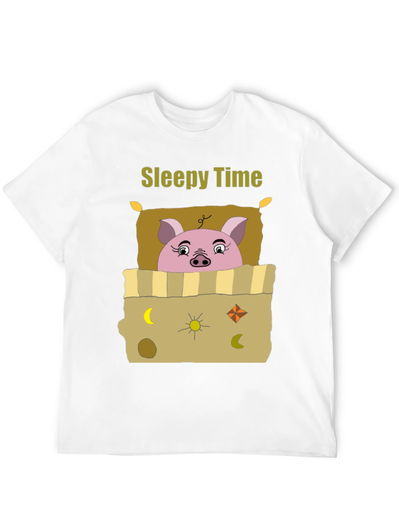 Sleepy Time Pig T-Shirt - Cartoon Piggy Design