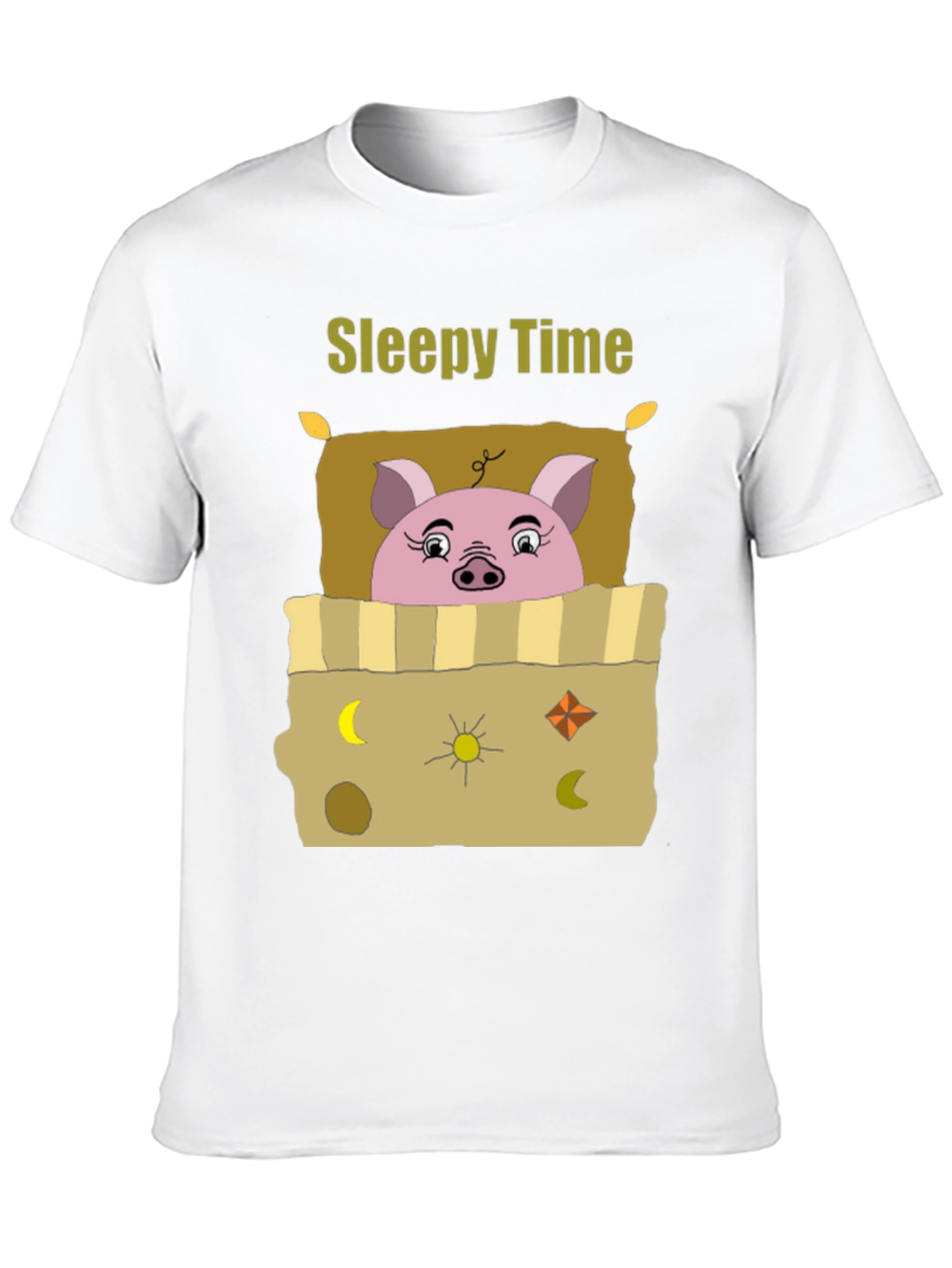 Sleepy Time Pig T-Shirt - Cartoon Piggy Design