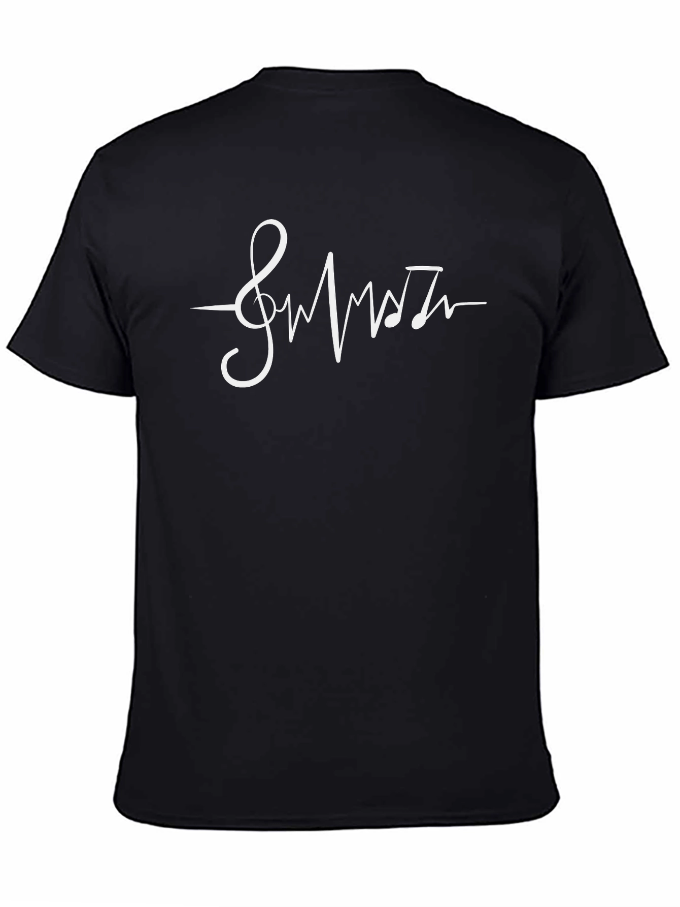 Music Lovers Heartbeat T-Shirt - Black Cotton Tee