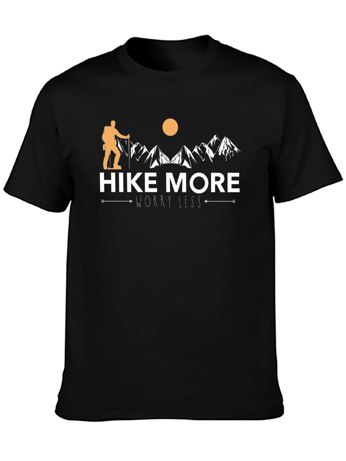Hike More Worry Less Black Graphic Tee