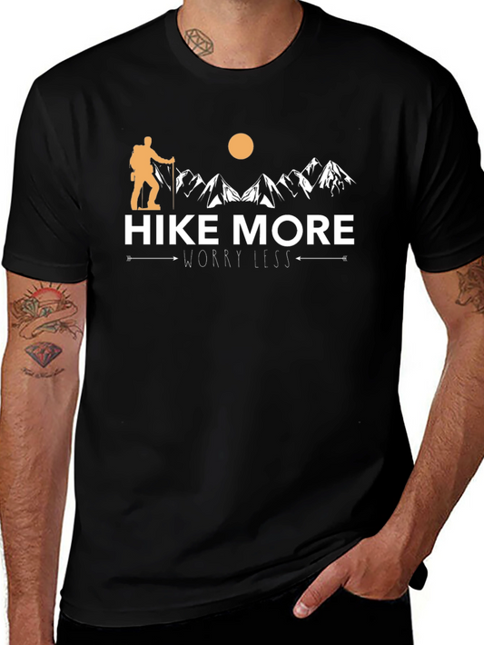 Hike More Worry Less Black Graphic Tee