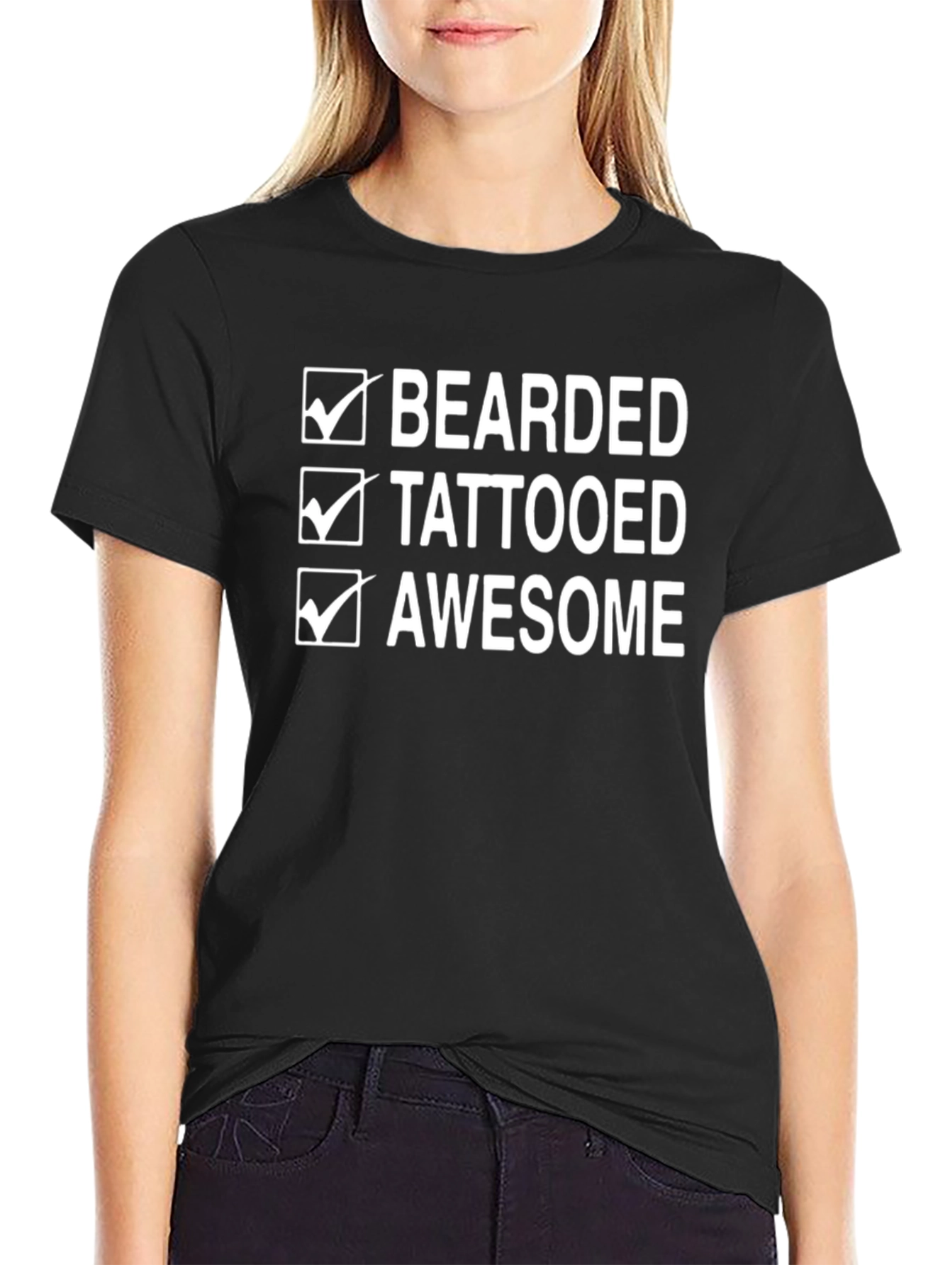Bearded Tattooed Awesome Graphic Tee
