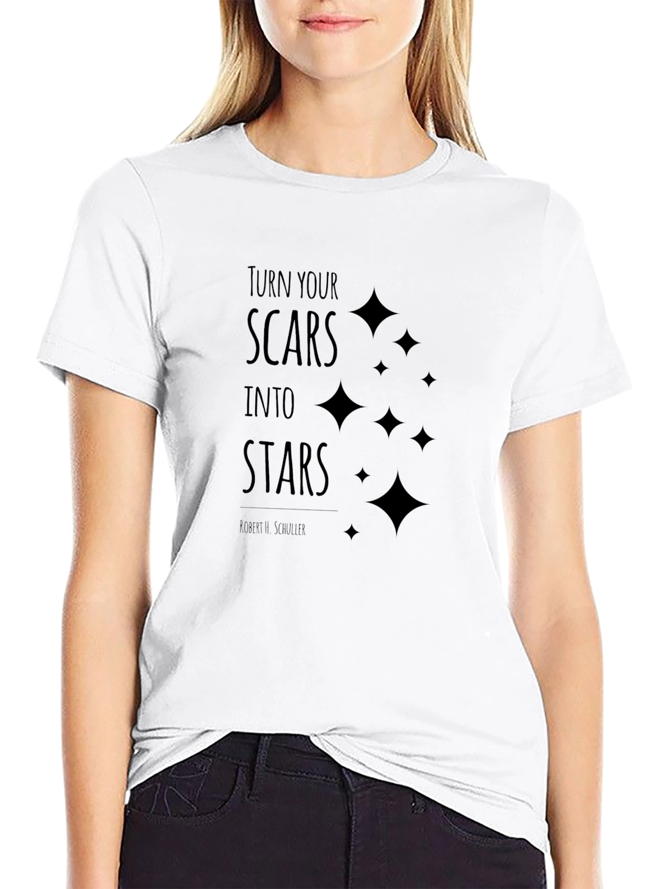 Inspirational Scars to Stars Black T-Shirt