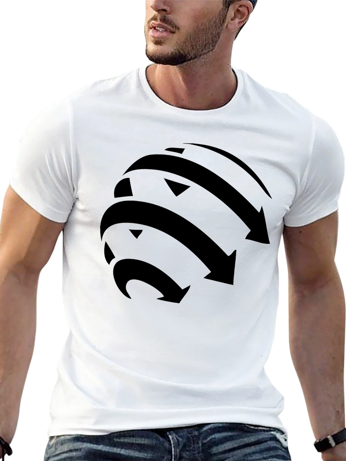 Arrow Globe Graphic Black T-Shirt