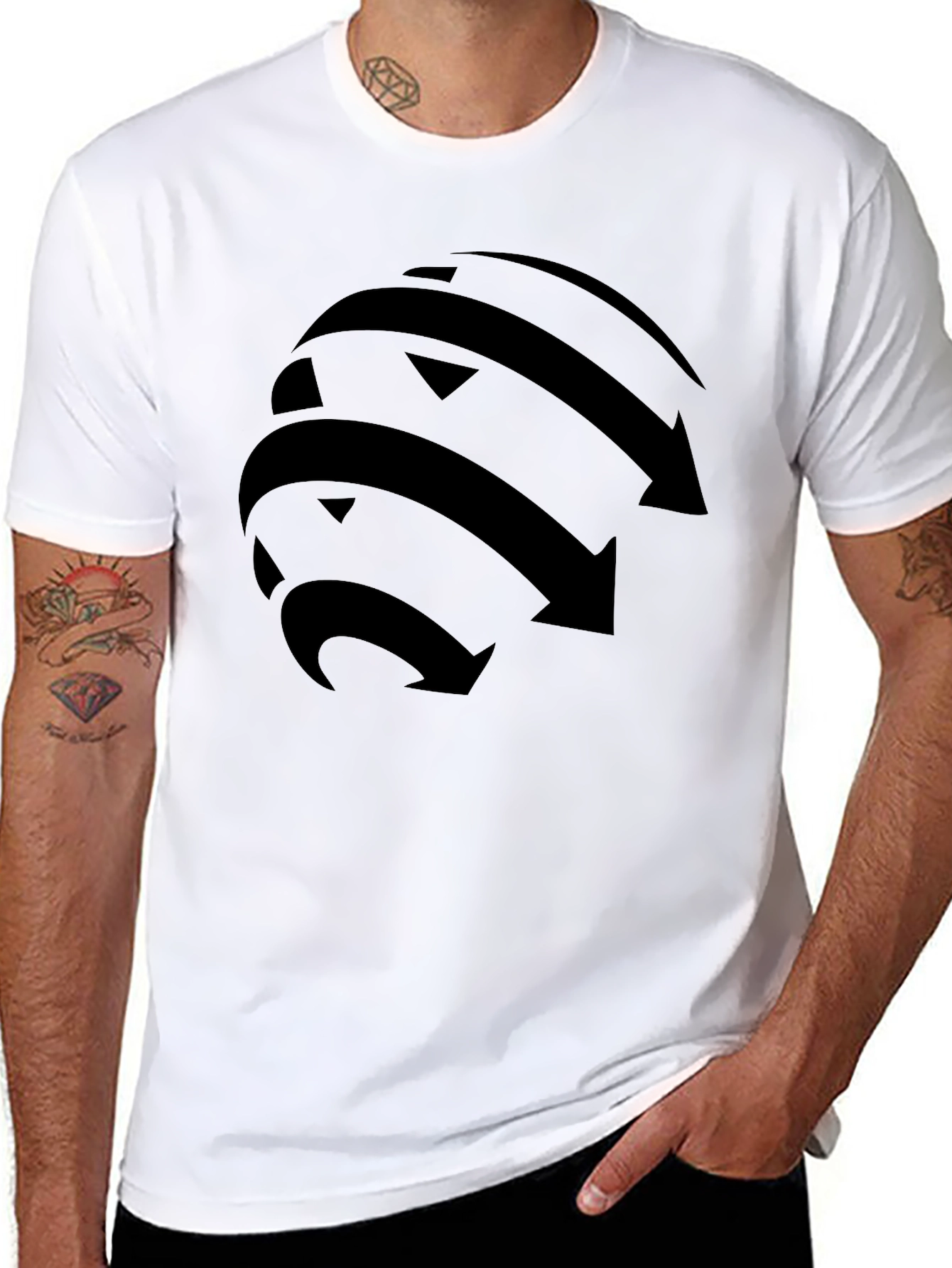 Arrow Globe Graphic Black T-Shirt