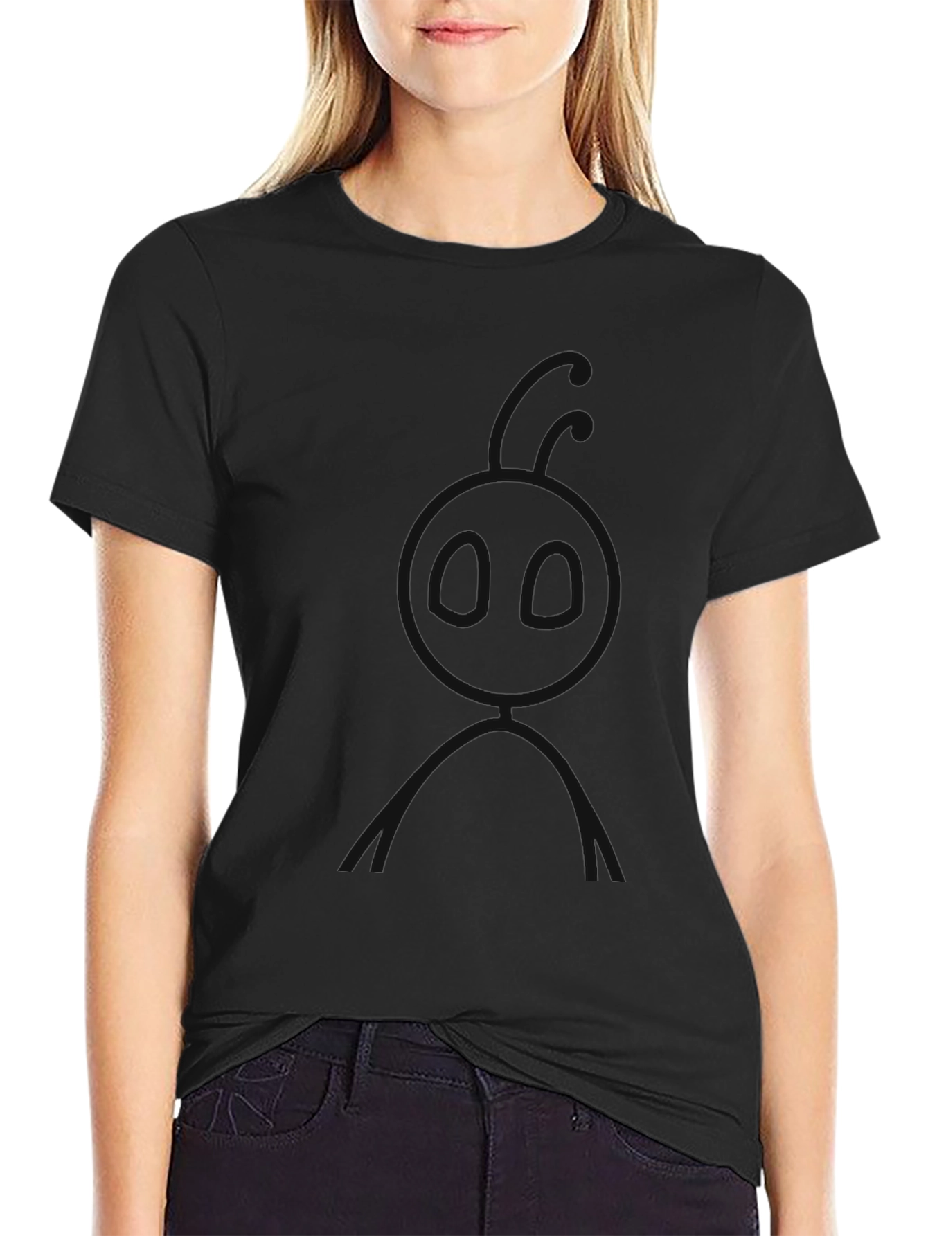 Mens Black Graphic Tee - Mystery Design