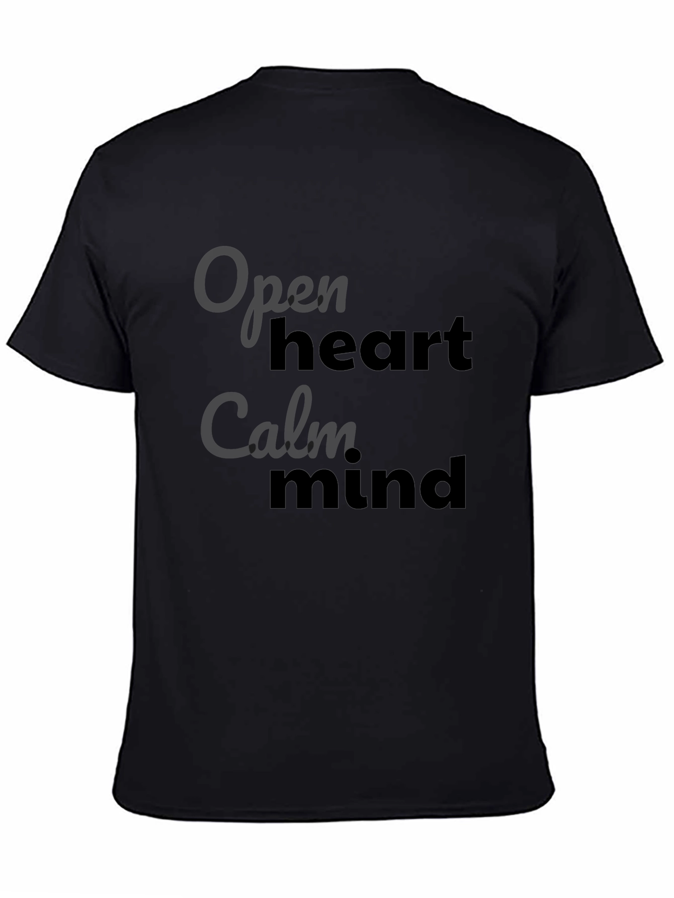 Open Heart Calm Mind Graphic Tee - Black