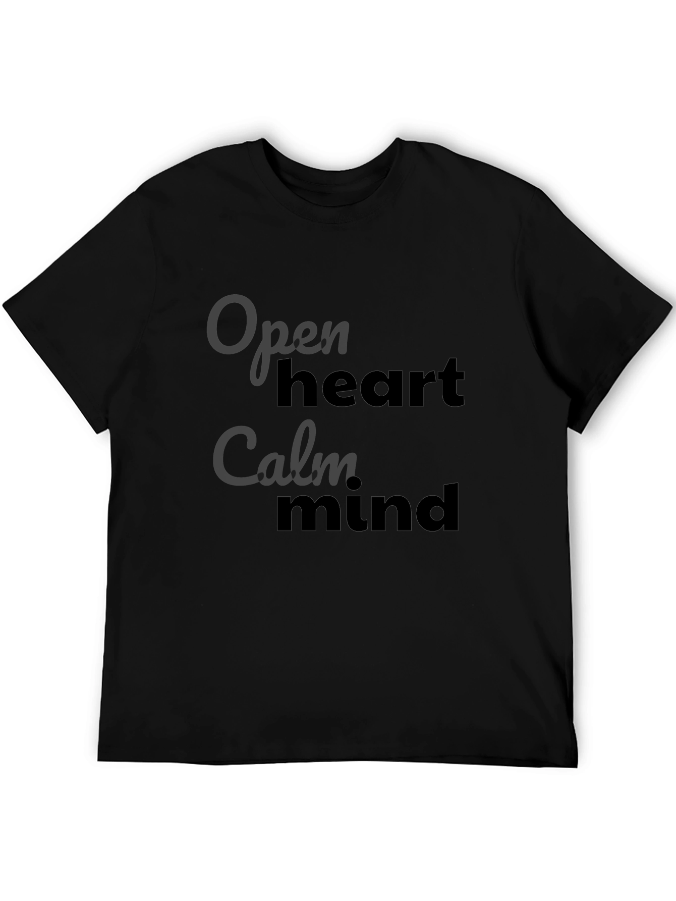Open Heart Calm Mind Graphic Tee - Black