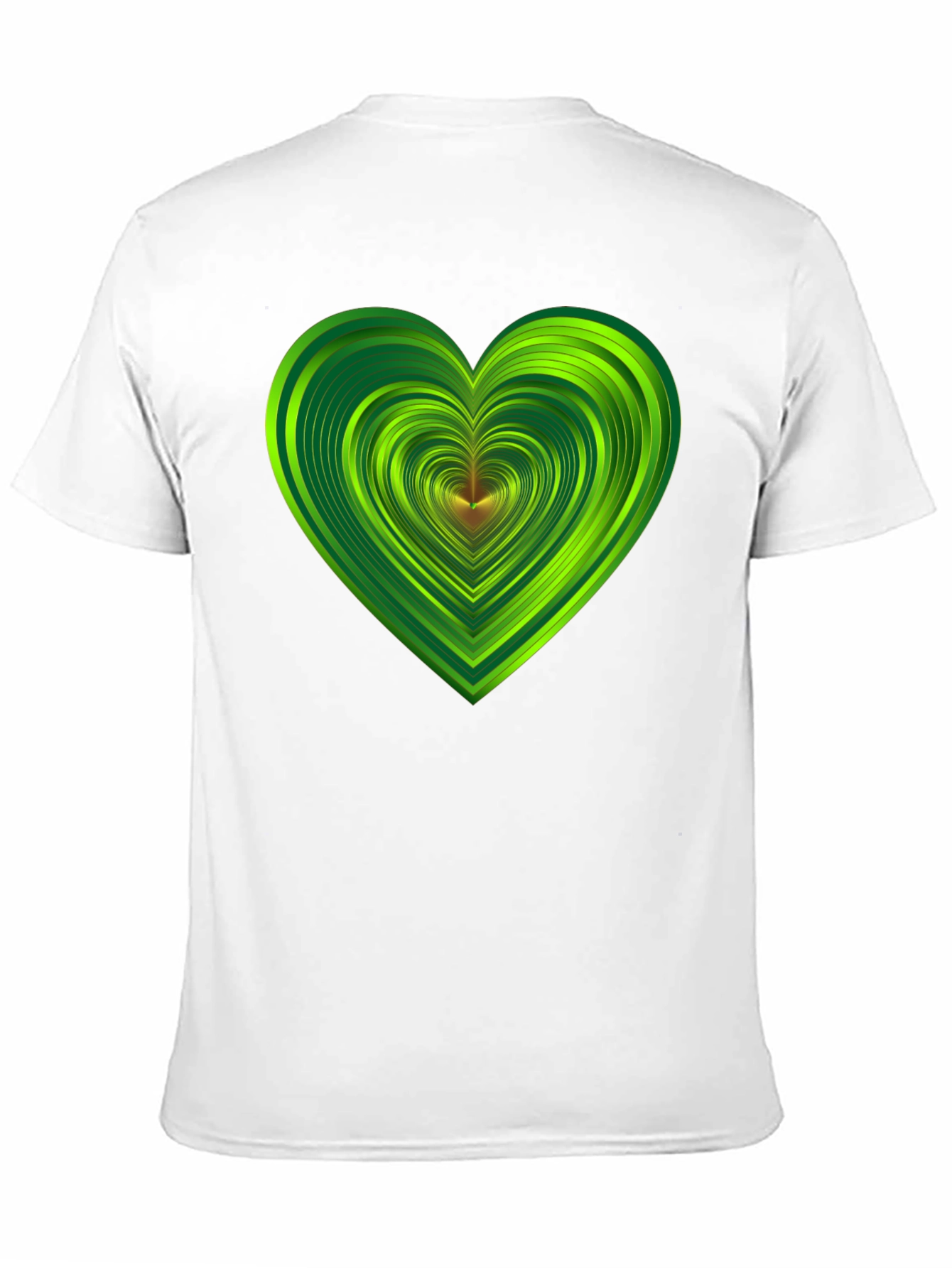 Green Heart Graphic Black T-Shirt
