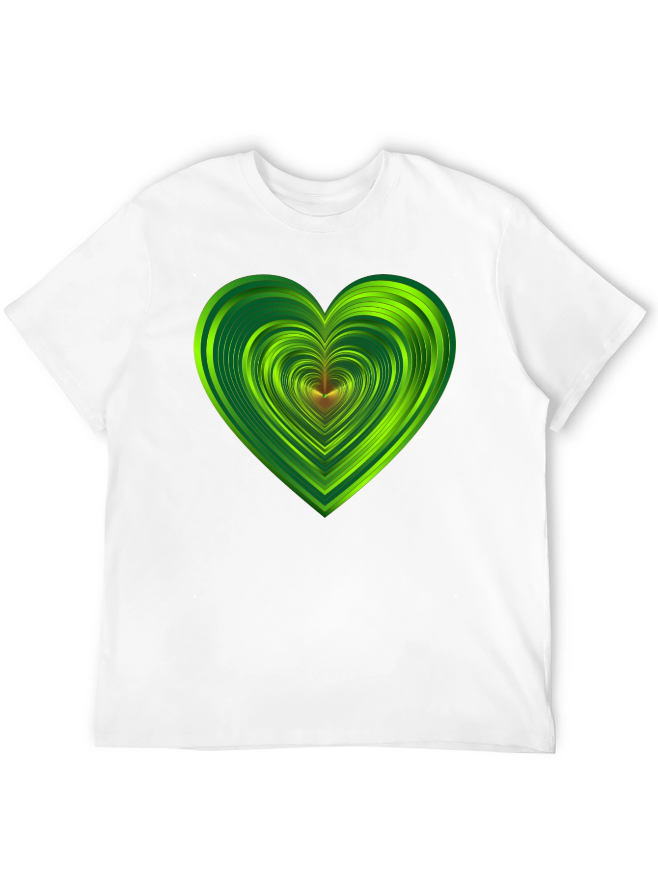 Green Heart Graphic Black T-Shirt