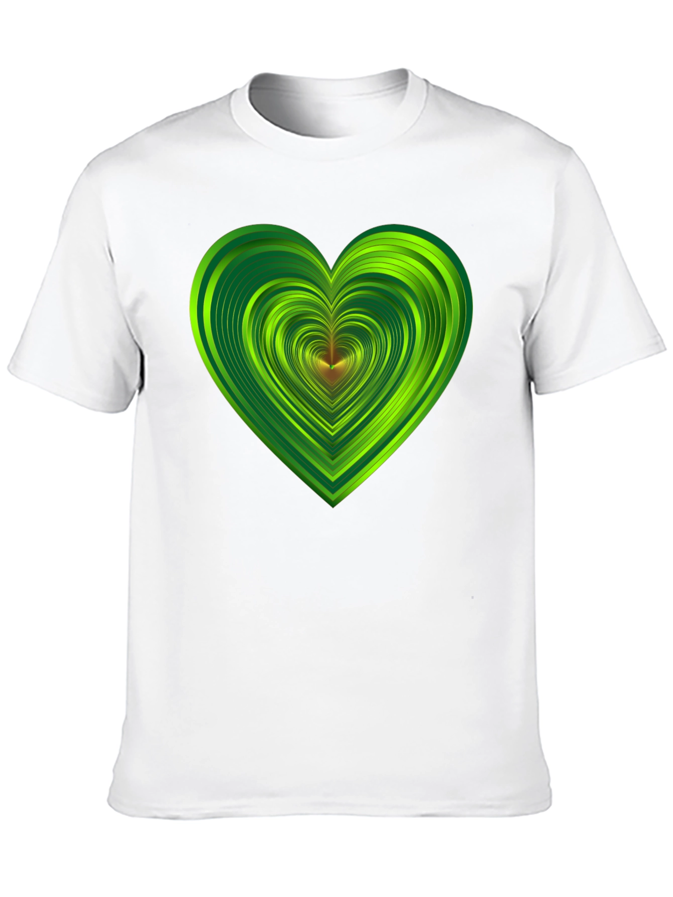 Green Heart Graphic Black T-Shirt