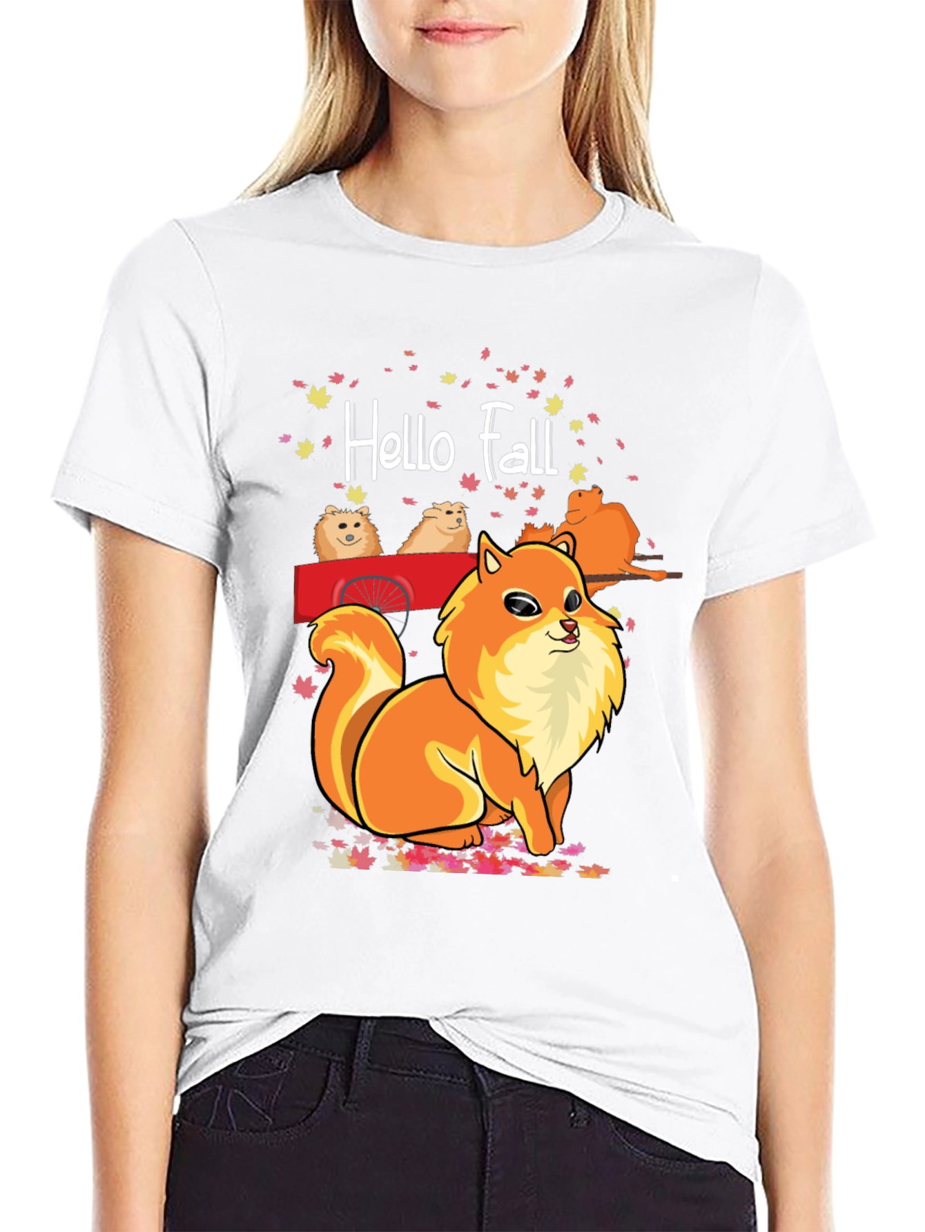 Hello Fall Pomeranian T-Shirt