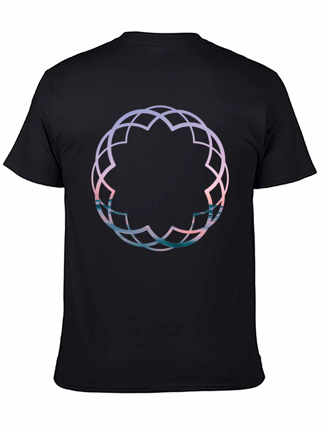 Geometric Print Black Tee