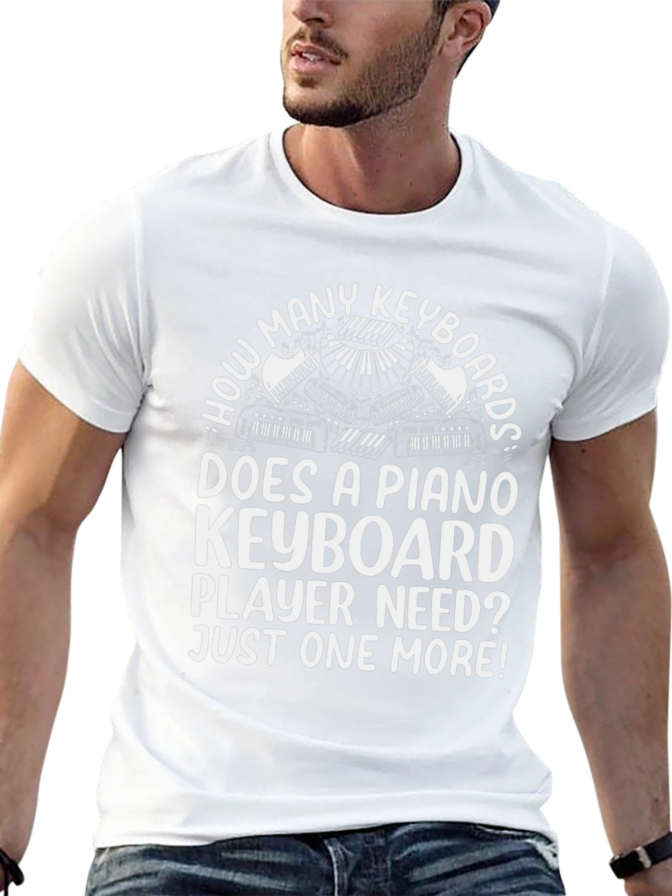 Funny Piano Keyboard T-Shirt - Just One More!