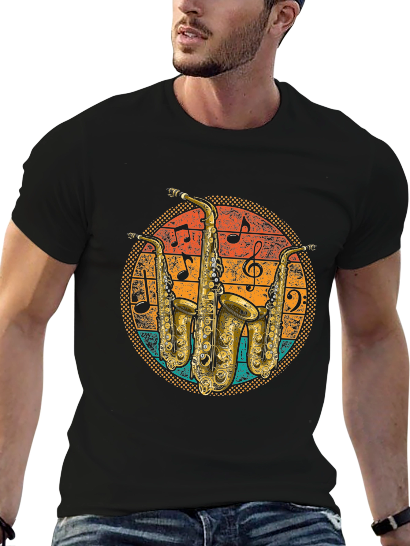 Retro Saxophone Music T-Shirt