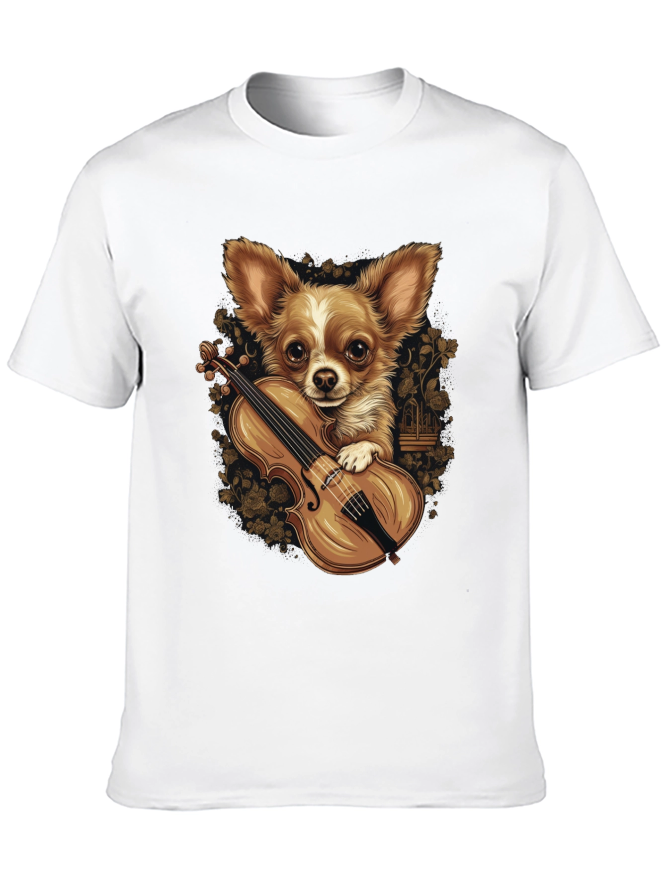 Chihuahua Violinist Graphic Tee - Unique Dog Lover Design