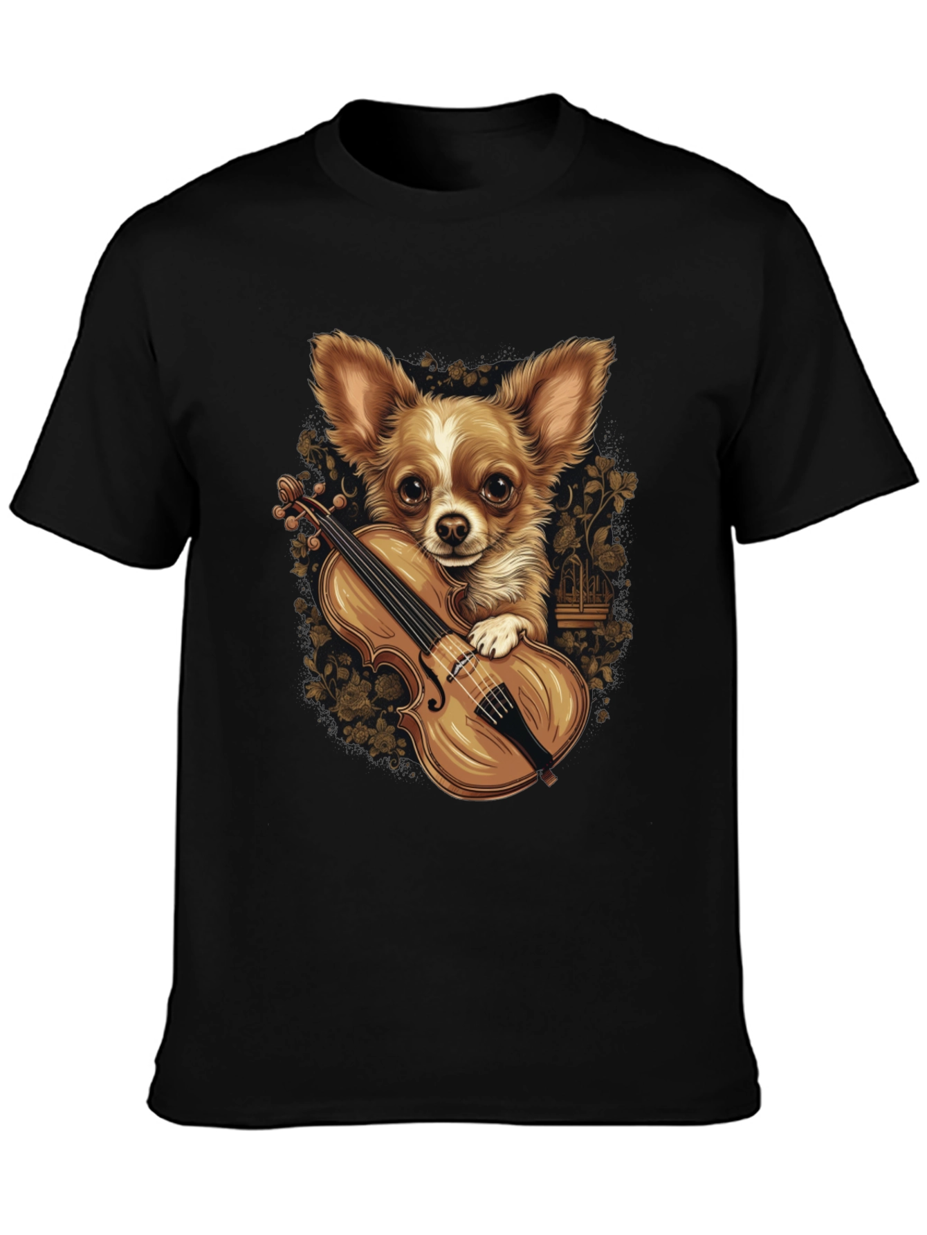 Chihuahua Violinist Graphic Tee - Unique Dog Lover Design