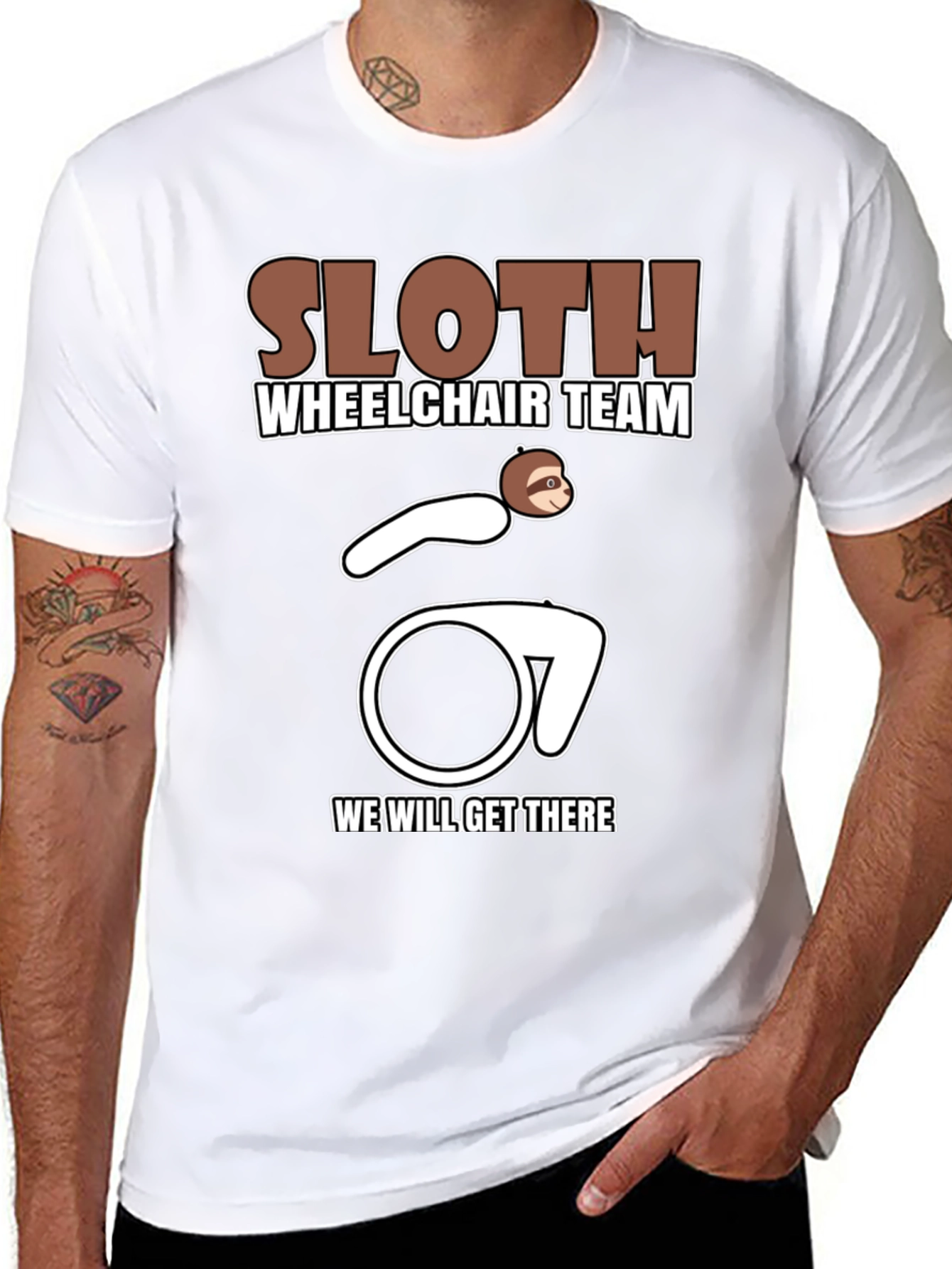 Sloth Wheelchair Team T-Shirt - Funny & Unique Design