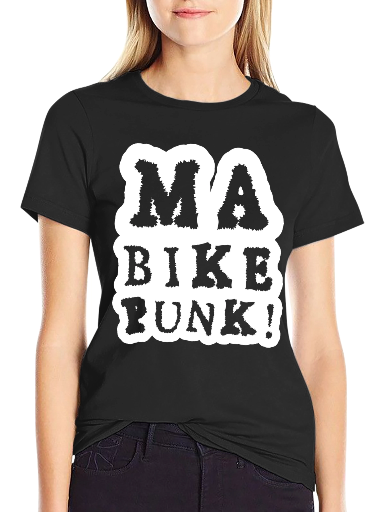 Ma Bike Punk! Black Graphic T-Shirt