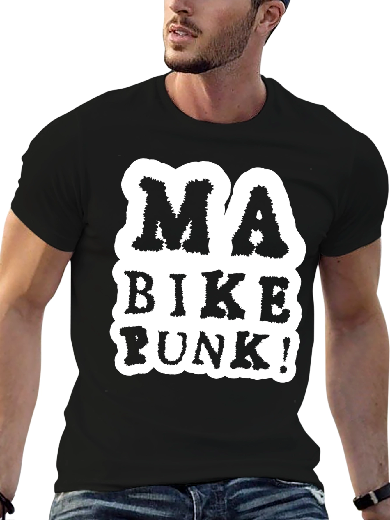 Ma Bike Punk! Black Graphic T-Shirt