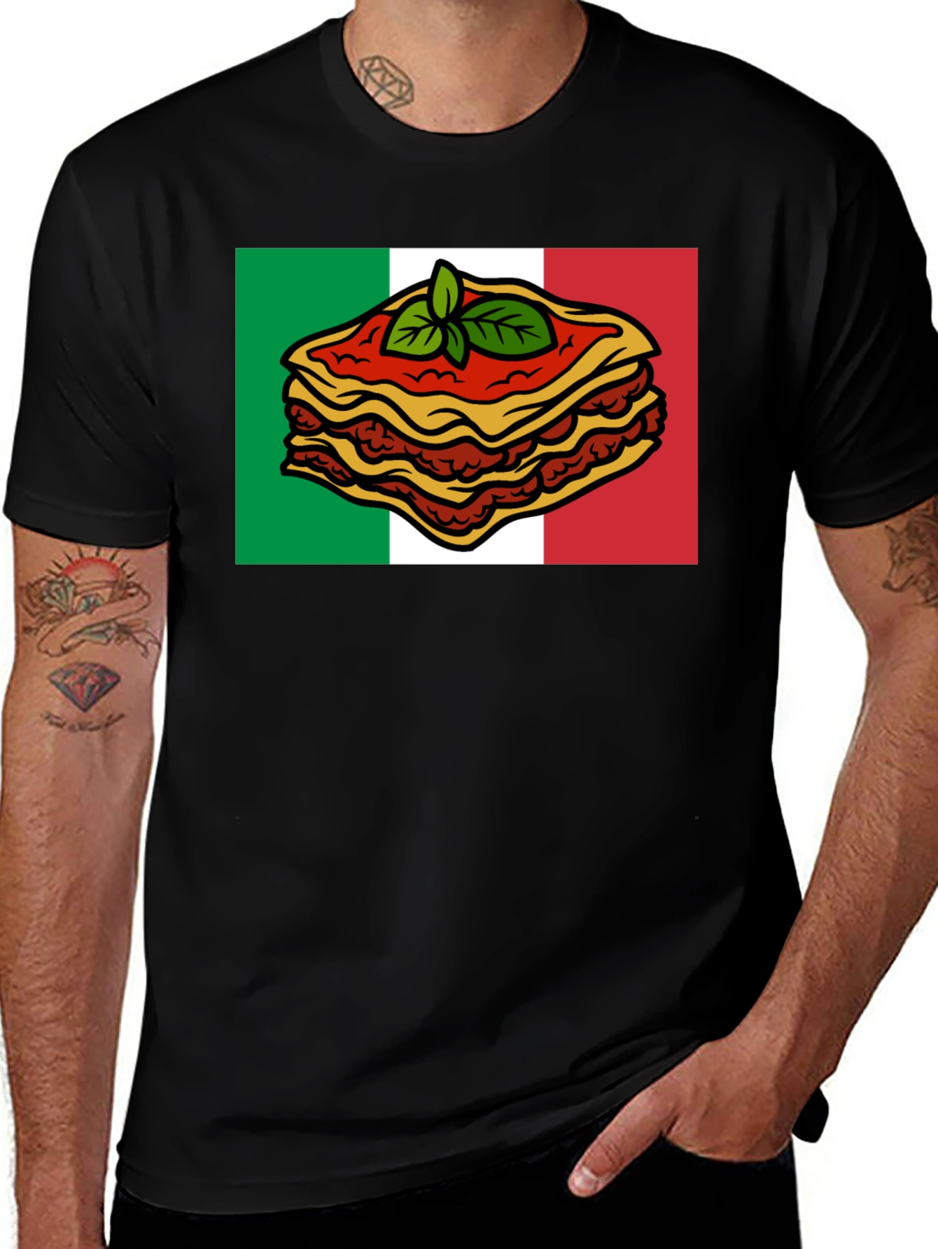 Lasagna Italian Flag T-Shirt - Foodie Pride