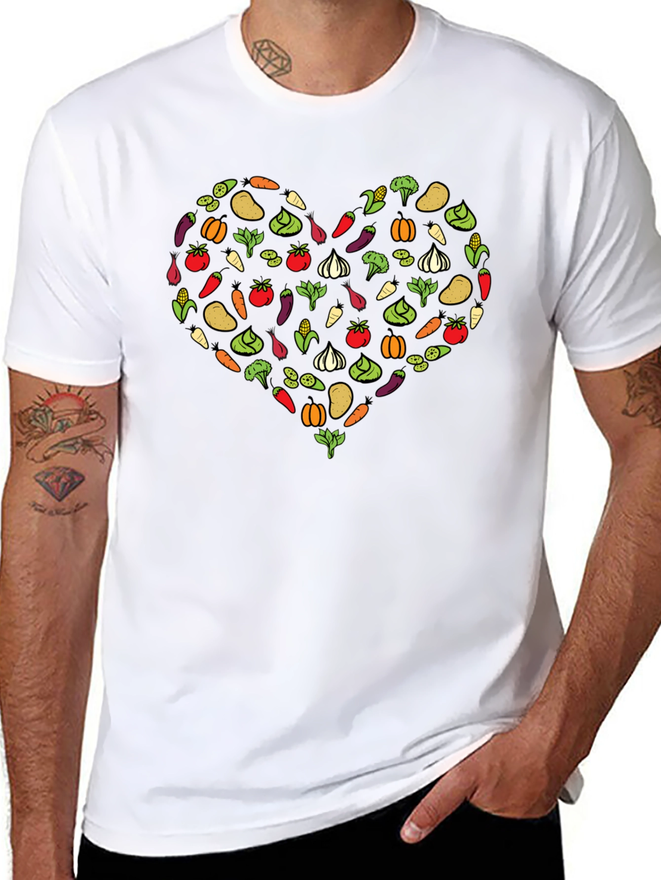 Vegetable Heart Graphic T-Shirt