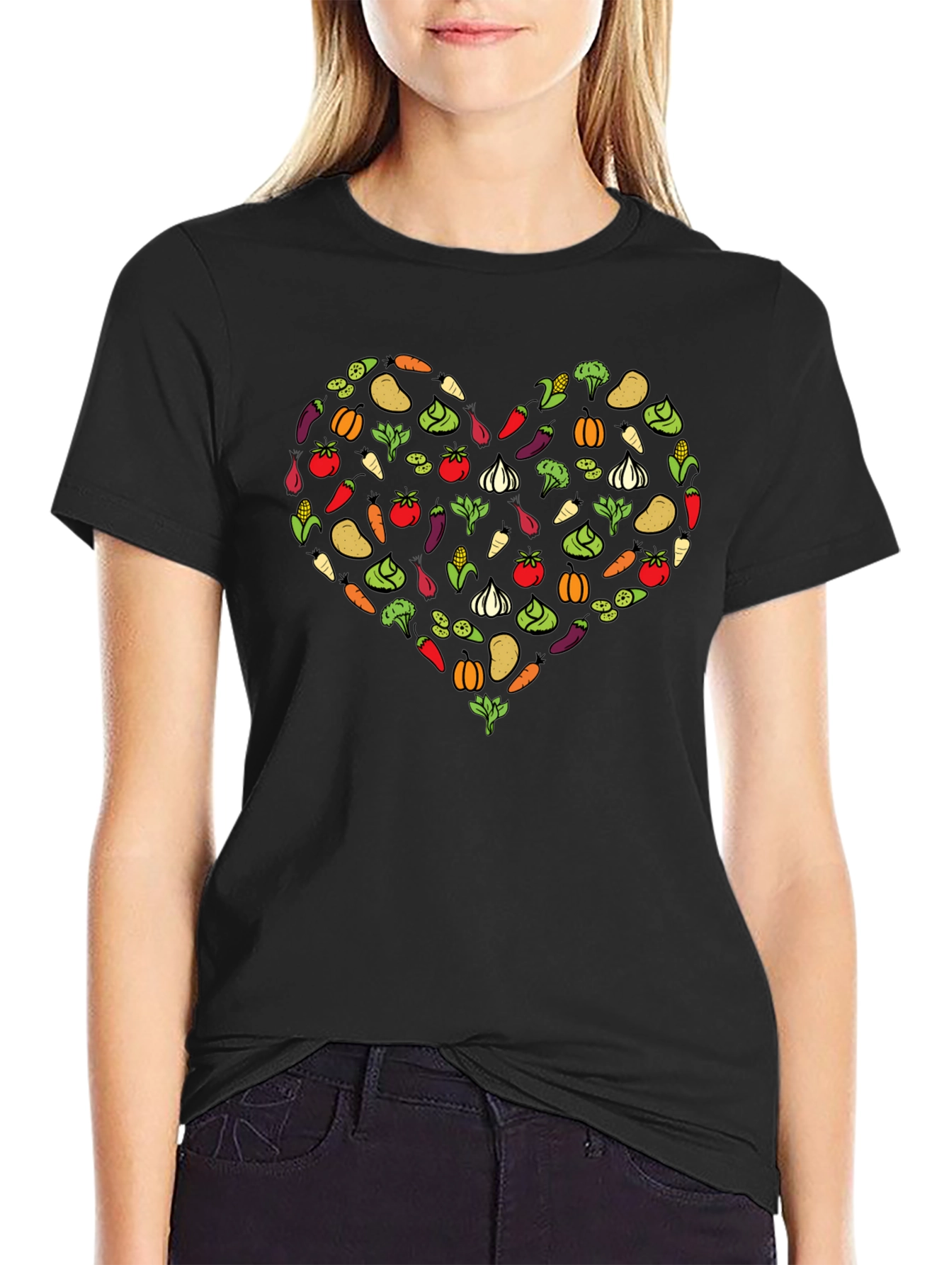 Vegetable Heart Graphic T-Shirt