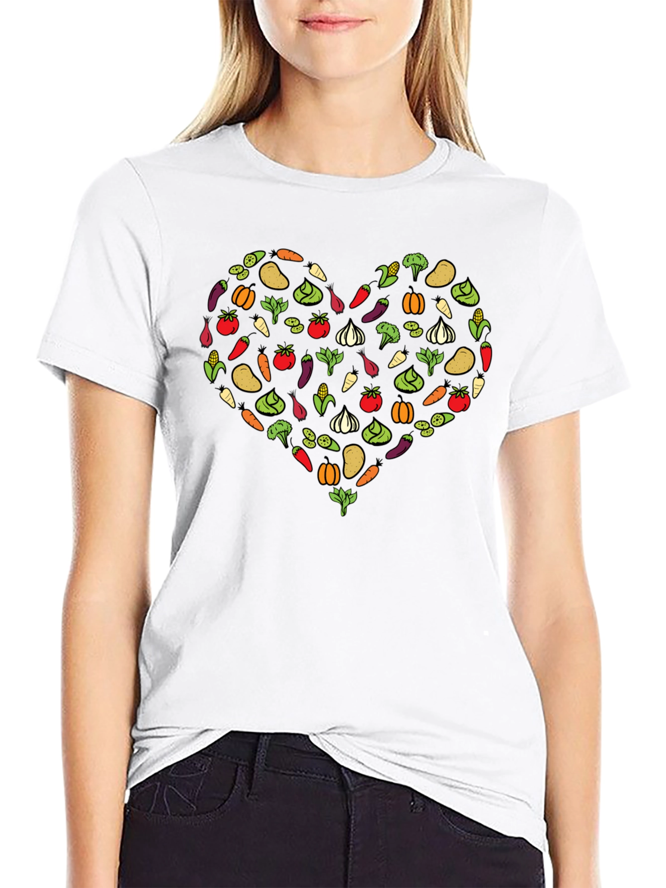 Vegetable Heart Graphic T-Shirt