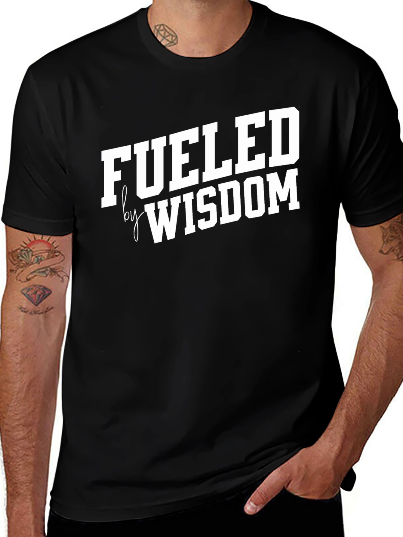 Fueled by Wisdom Black Graphic T-Shirt