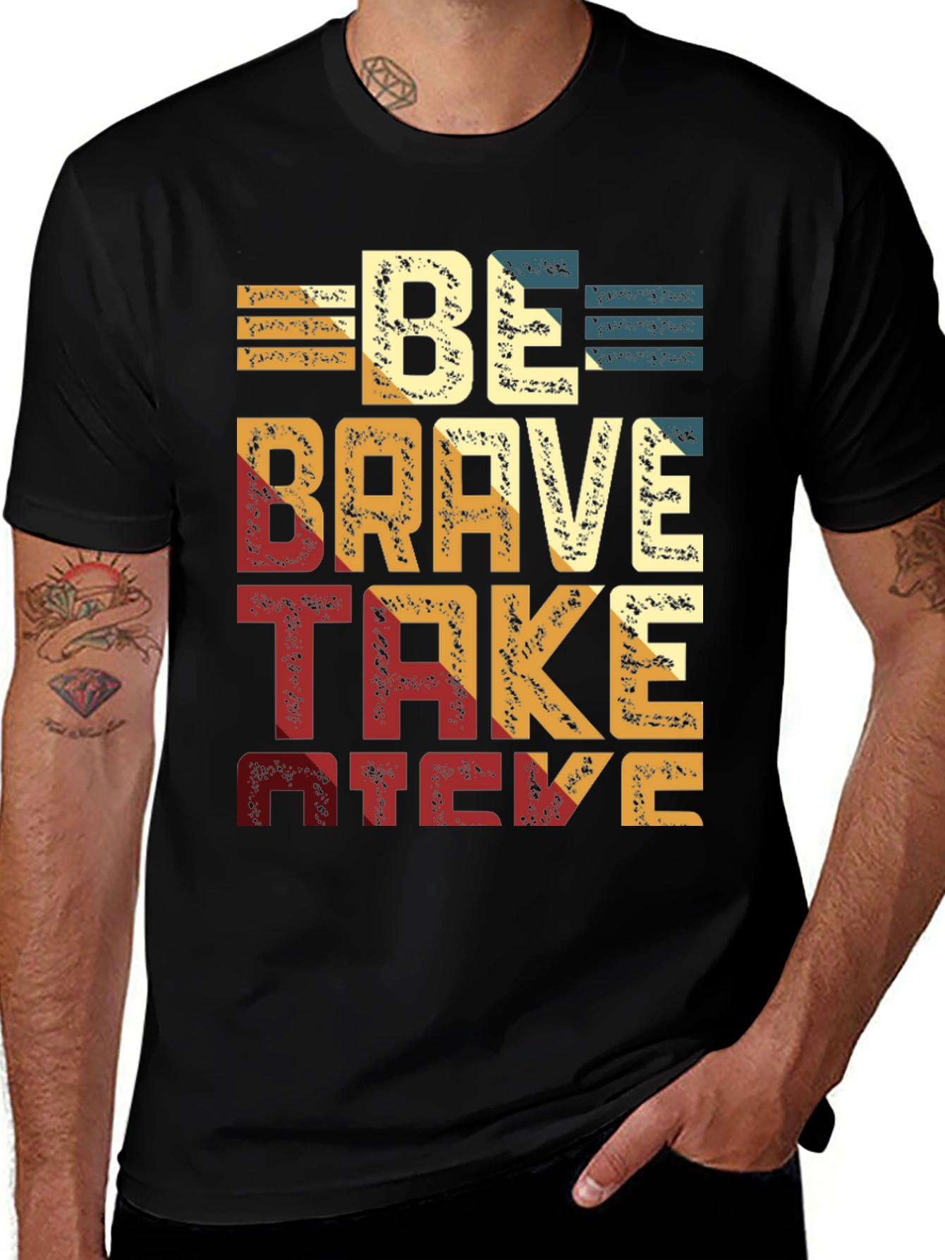 Be Brave Take Risks Black T-Shirt