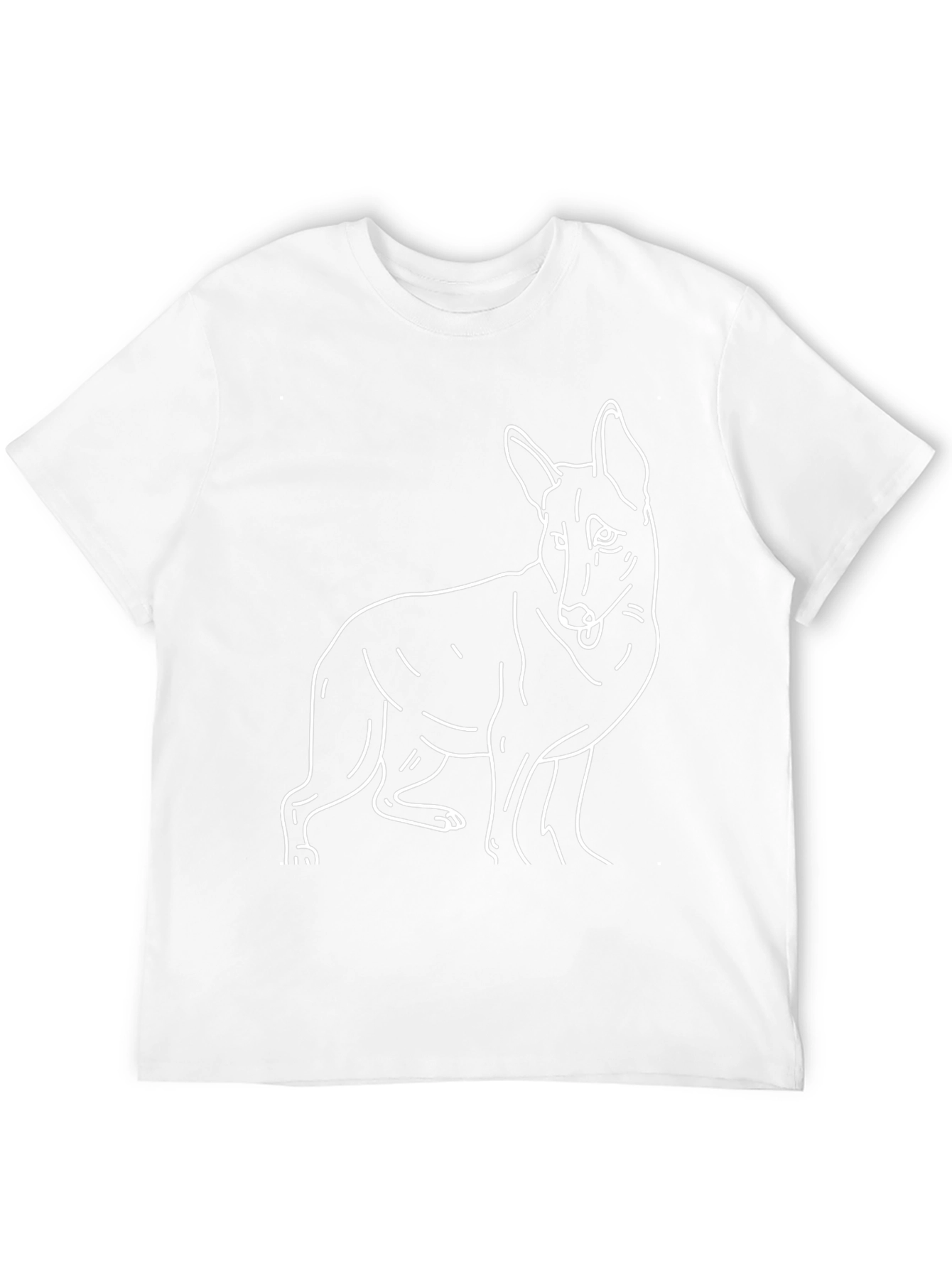 Dog Outline Graphic Tee - Black Cotton Blend T-Shirt