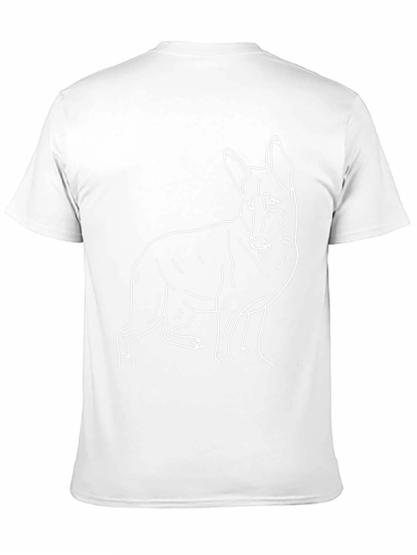 Dog Outline Graphic Tee - Black Cotton Blend T-Shirt