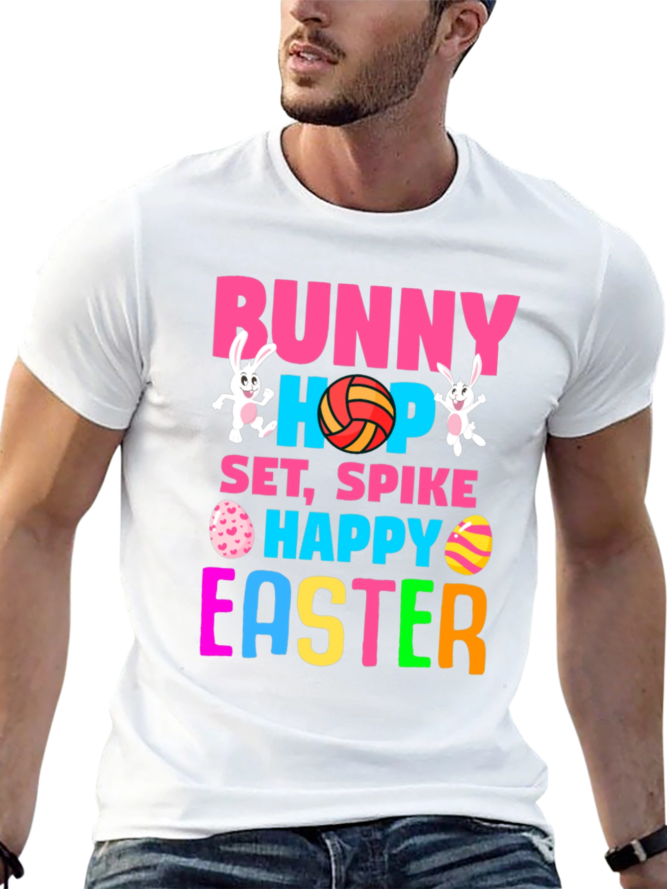 Bunny Hop Volleyball Easter T-Shirt