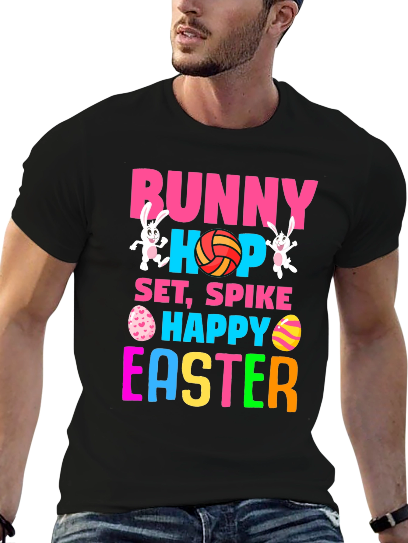 Bunny Hop Volleyball Easter T-Shirt